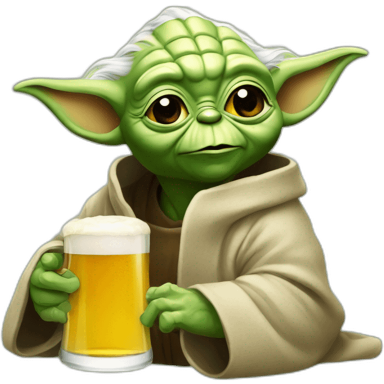 yoda avec une bière emoji