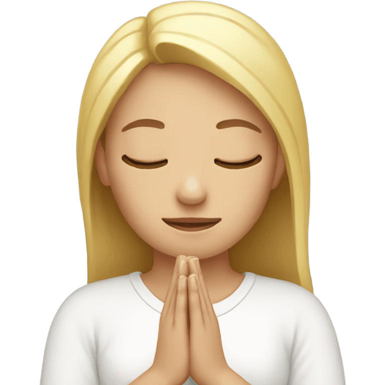 White Woman praying  emoji