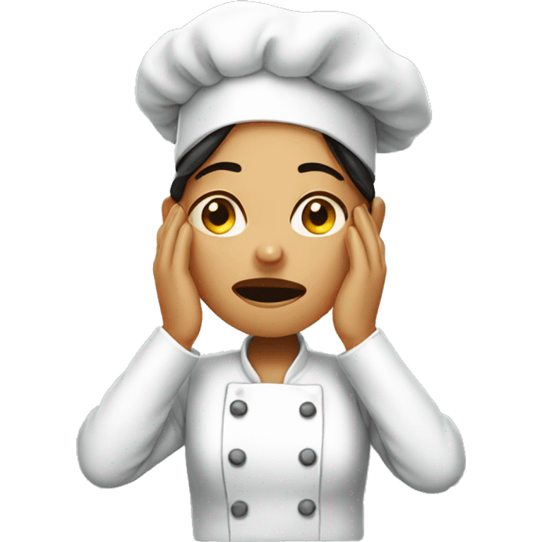 Female chef crying emoji