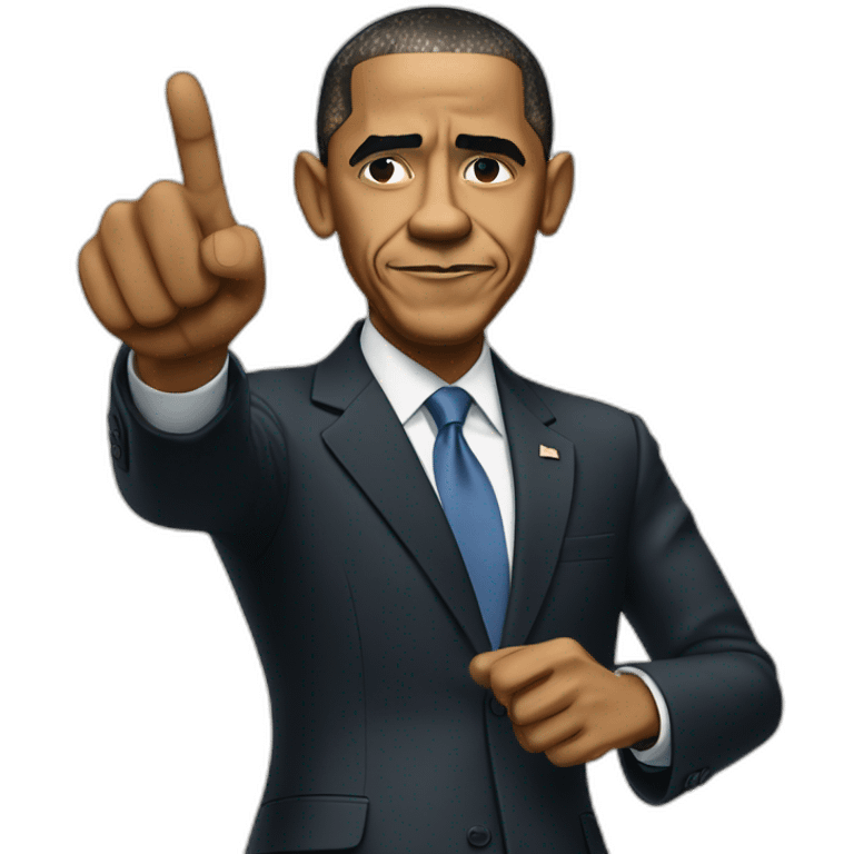 BArack Obama point his finger emoji