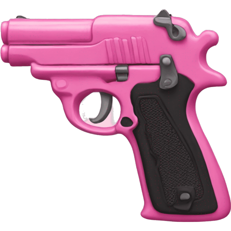 pink pistol with a pink ribbon emoji