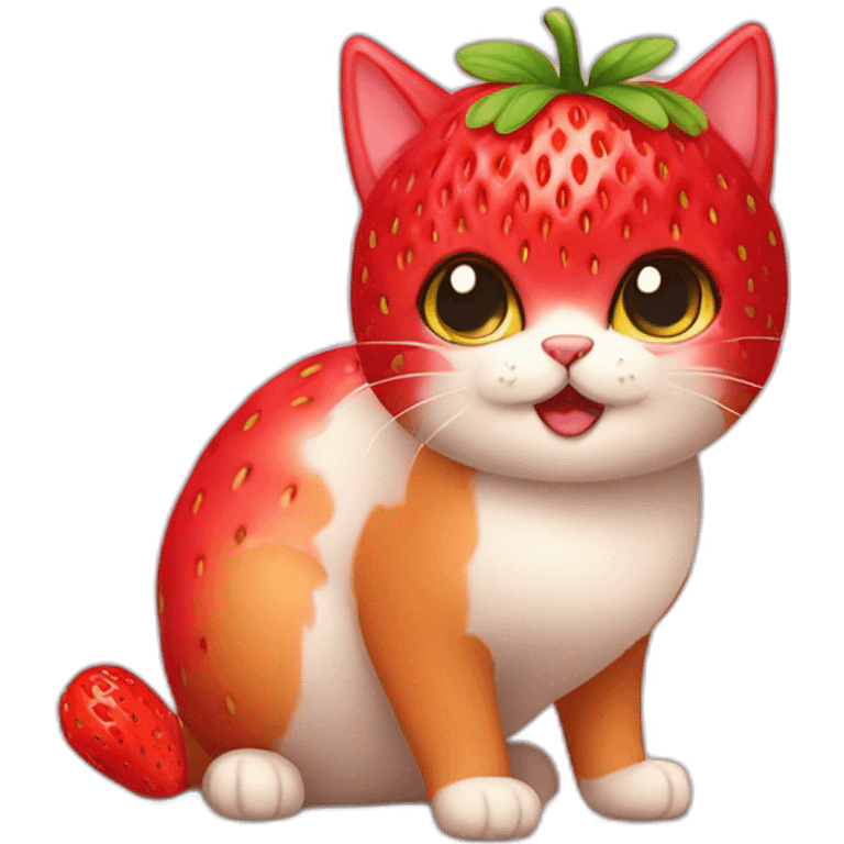 Strawberry cat emoji