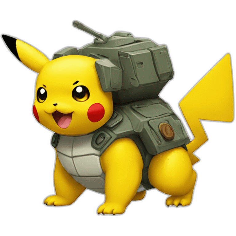 Pikachu sur tortank emoji