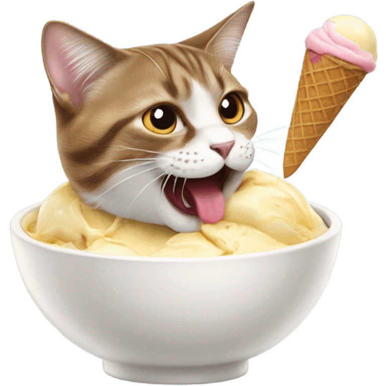 cat eating ice cream  emoji