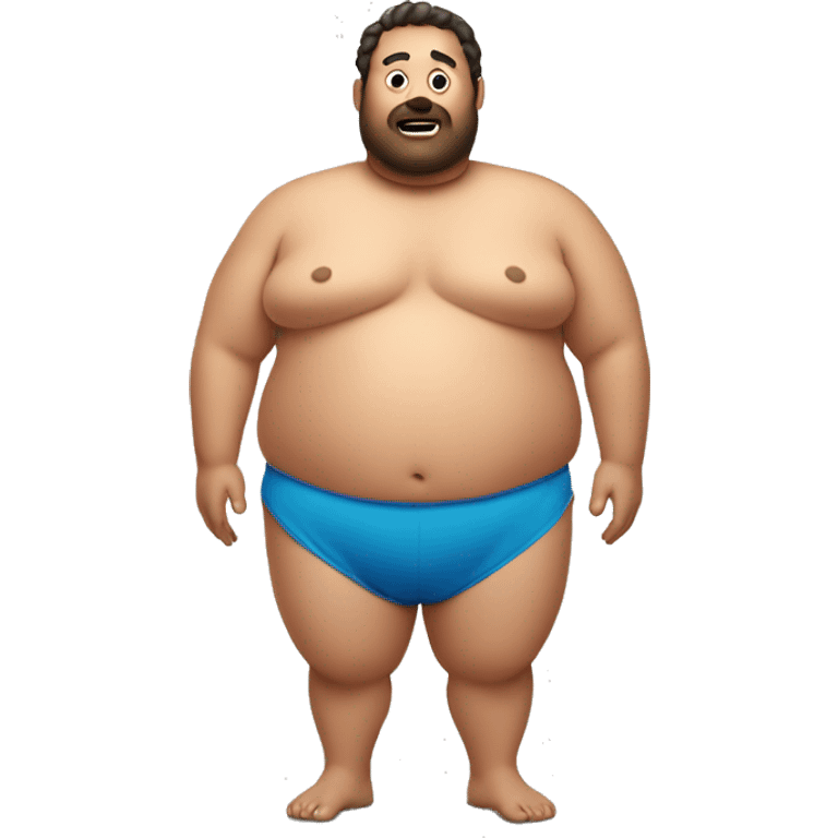 fat man turned around in bathing suit emoji