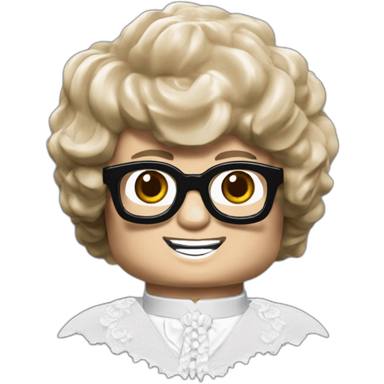 Lego austin powers with white lace jabot emoji