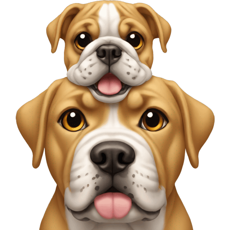 golden and bulldog dog together emoji