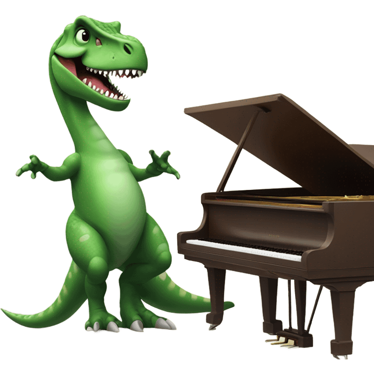 Dinosaur playing piano emoji