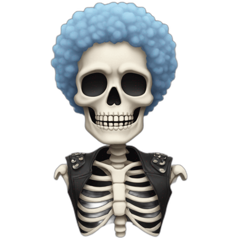 Skeleton with afro cut emoji