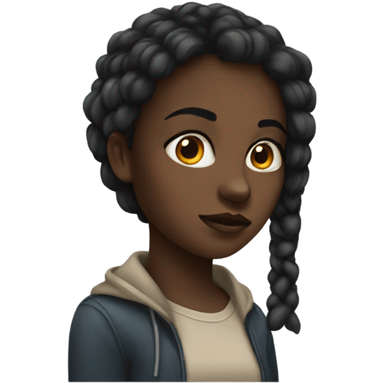 Black girl side eying  emoji