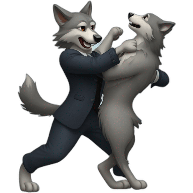 a wolf dancing tango emoji