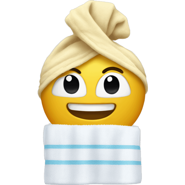 Smily face with towel on the head emoji