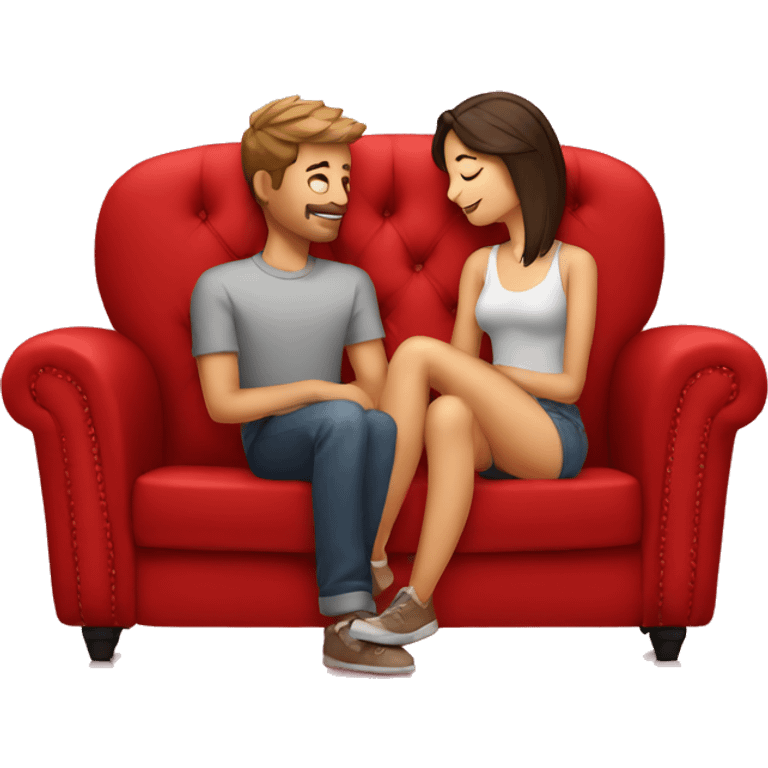 Lovers on red couch emoji