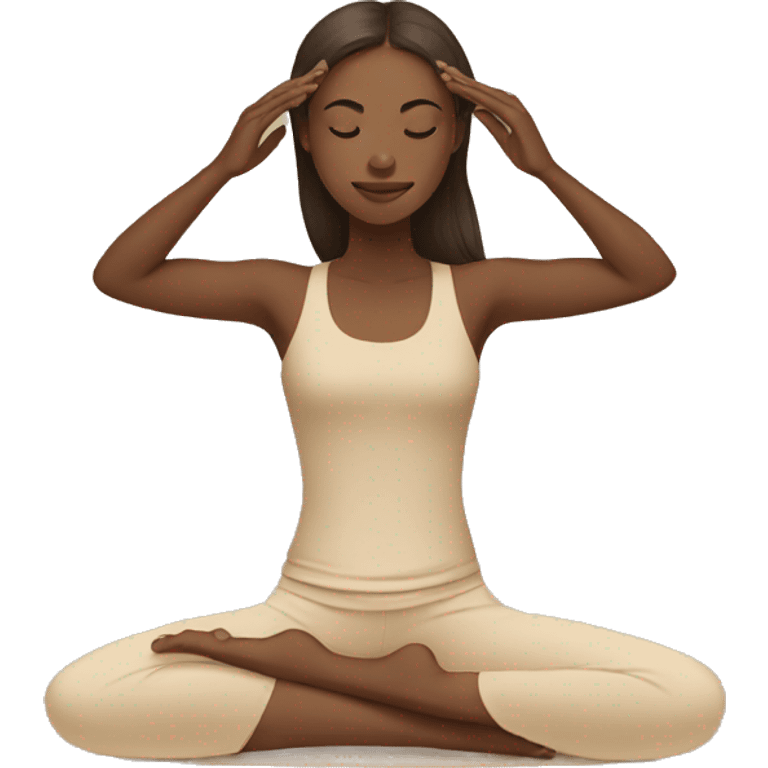 Girl doing yoga in beige tones  emoji