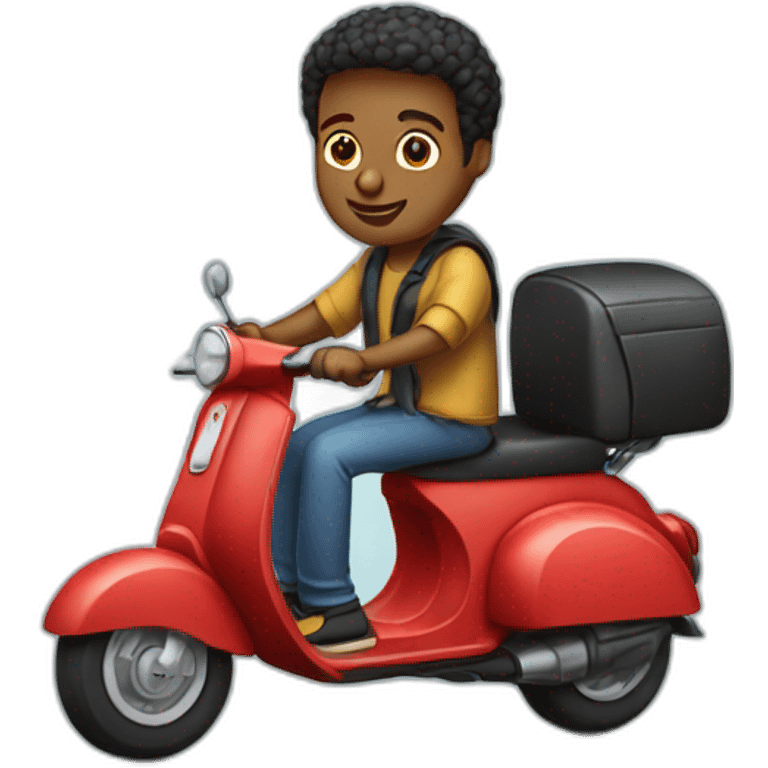 Azali avec un scooter  emoji