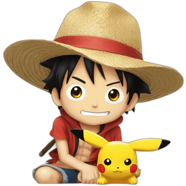 Luffy avec pikachu emoji