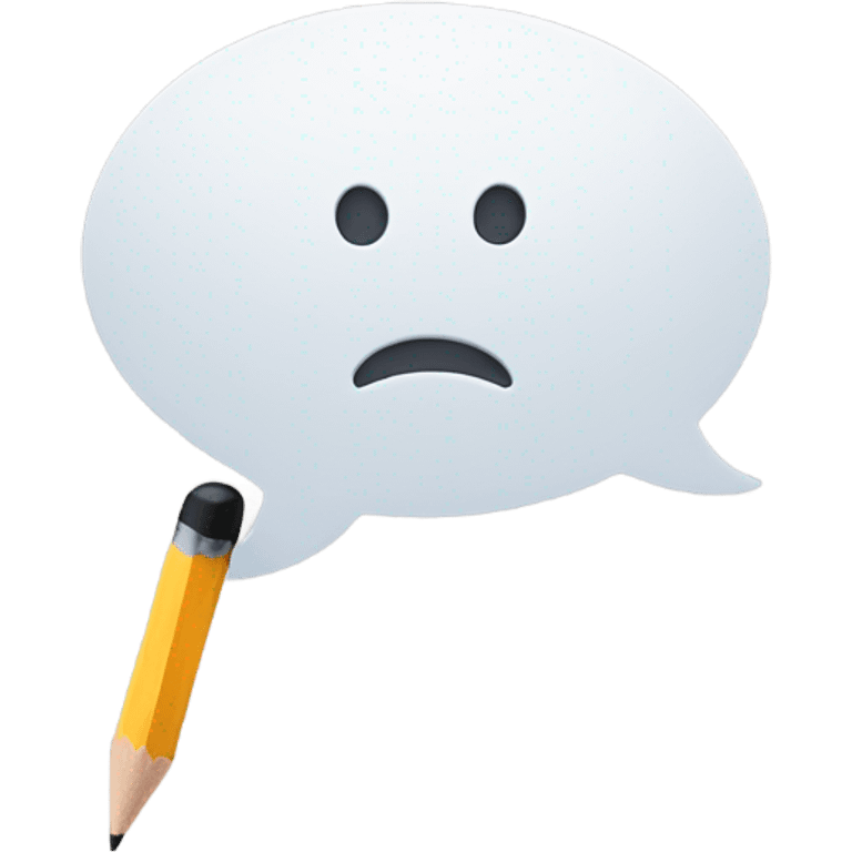 Speech bubble with a pencil in it emoji