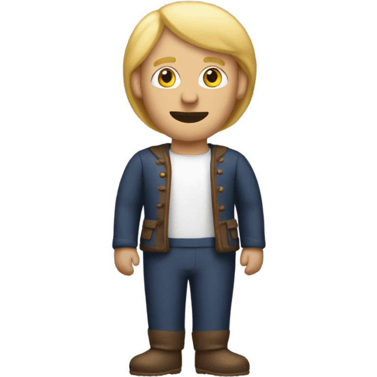 Blonde hair man that is in a sausage suit emoji