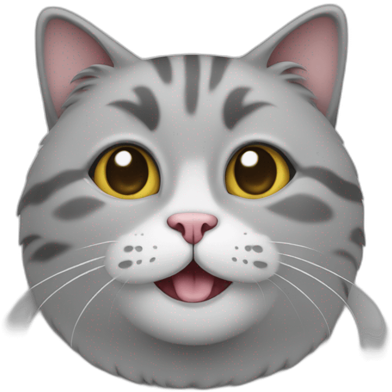 happy fat cat grey emoji