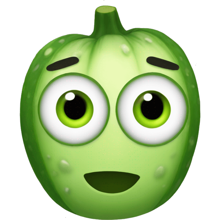 Emoji with cucumber eyes emoji