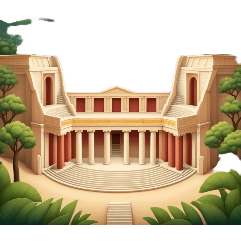 Cinematic Realistic Theatre of Epidaurus Landmark Emoji, depicted as a classical open‚Äêair theatre nestled in nature rendered with soft textures and serene, historical lighting. emoji