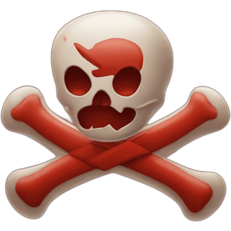 Red color x on crossbones  emoji