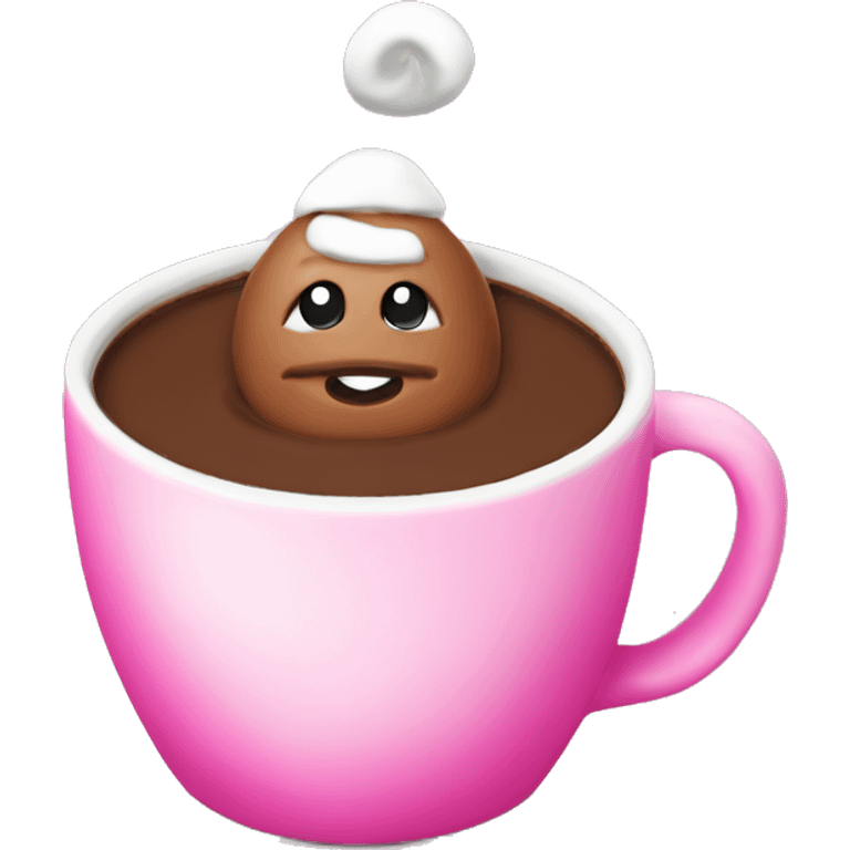 Hot chocolate in pink Santa mug emoji