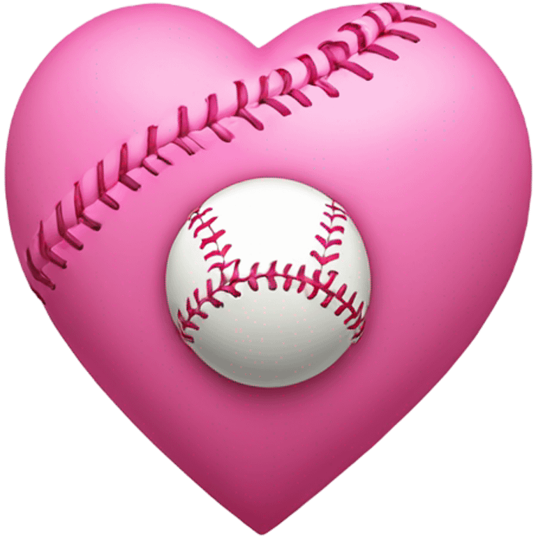 Heart shape Pink baseball emoji