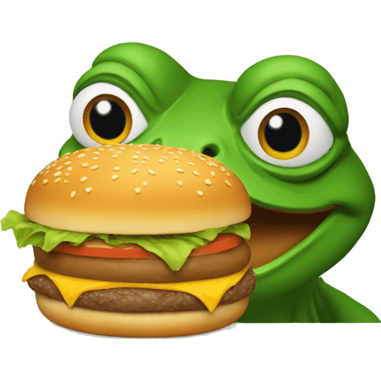 pepe eating burger emoji