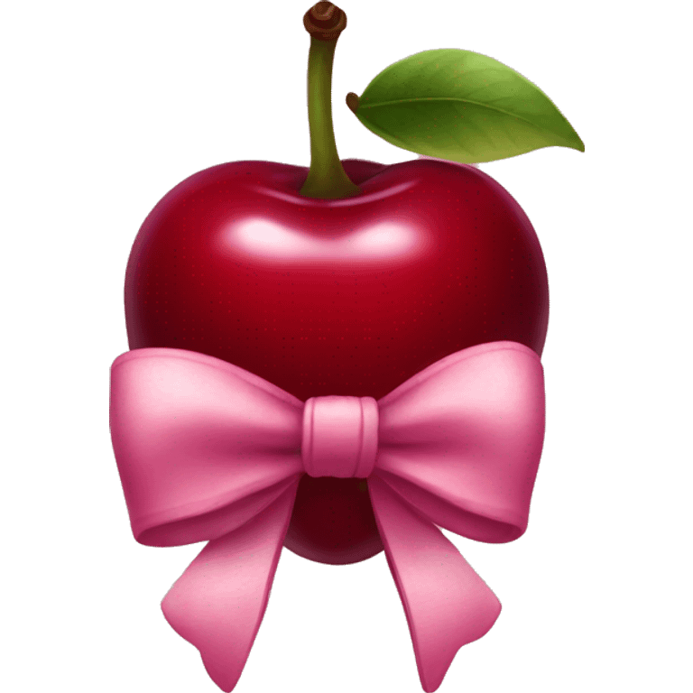 deep red cherry with a bow emoji