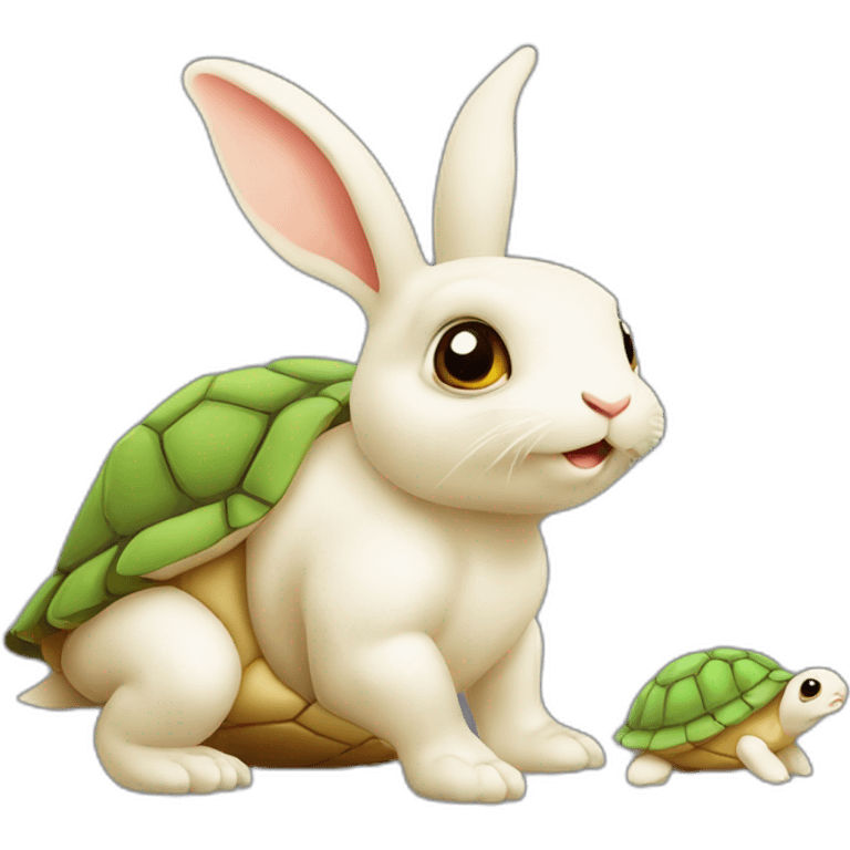 tortue sur lapin emoji