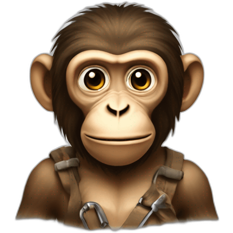 a monkey with a text saying "ecla l'homo" emoji