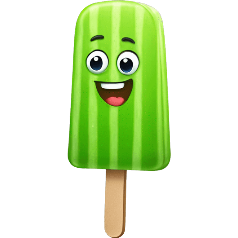 
happy green apple ice popsicle emoji