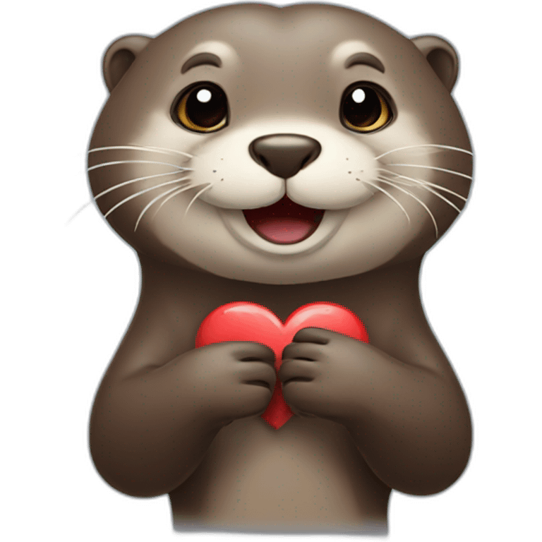 otter that makes a heart emoji