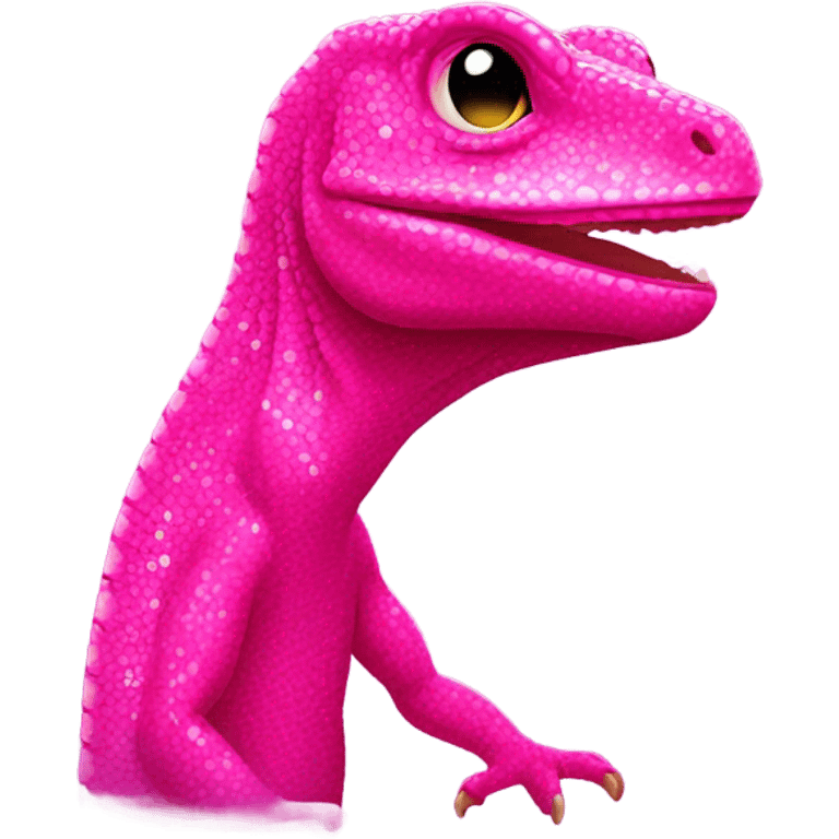 Hot pink lizard with glitter  emoji