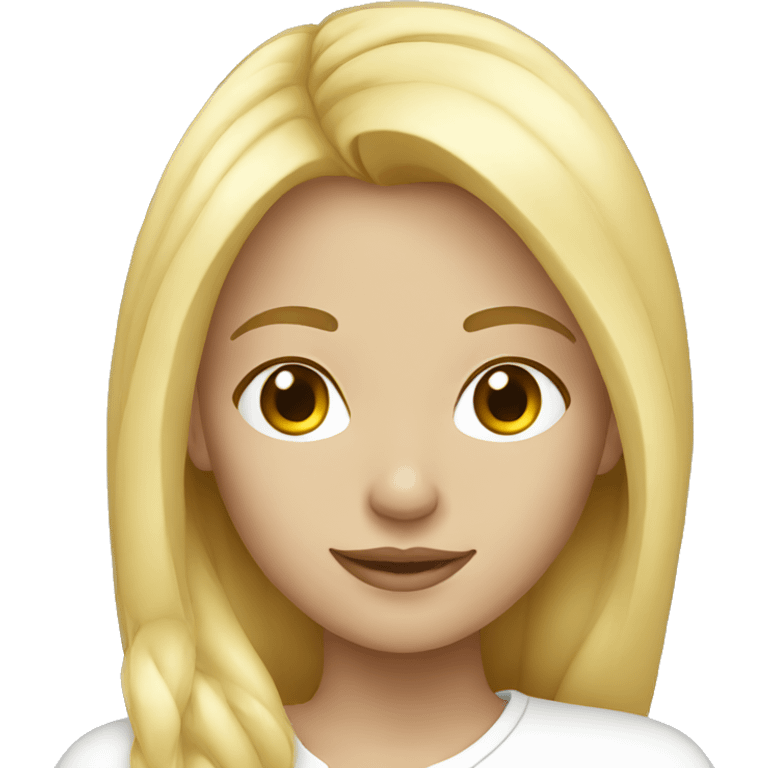 Blonde girl in white emoji