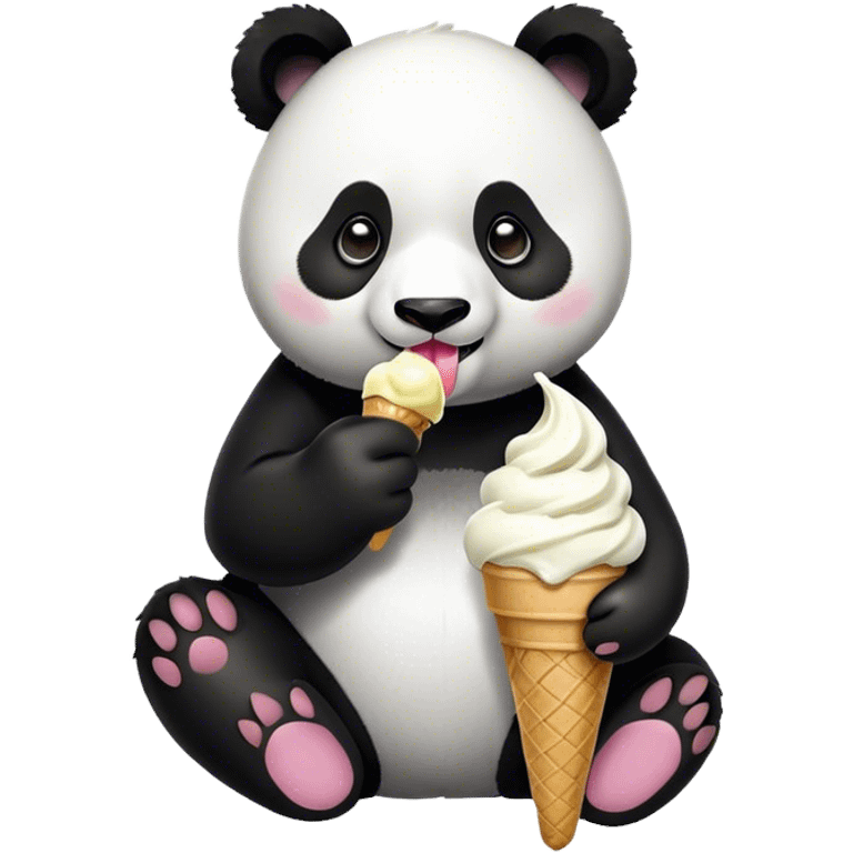 Panda eating ice cream emoji