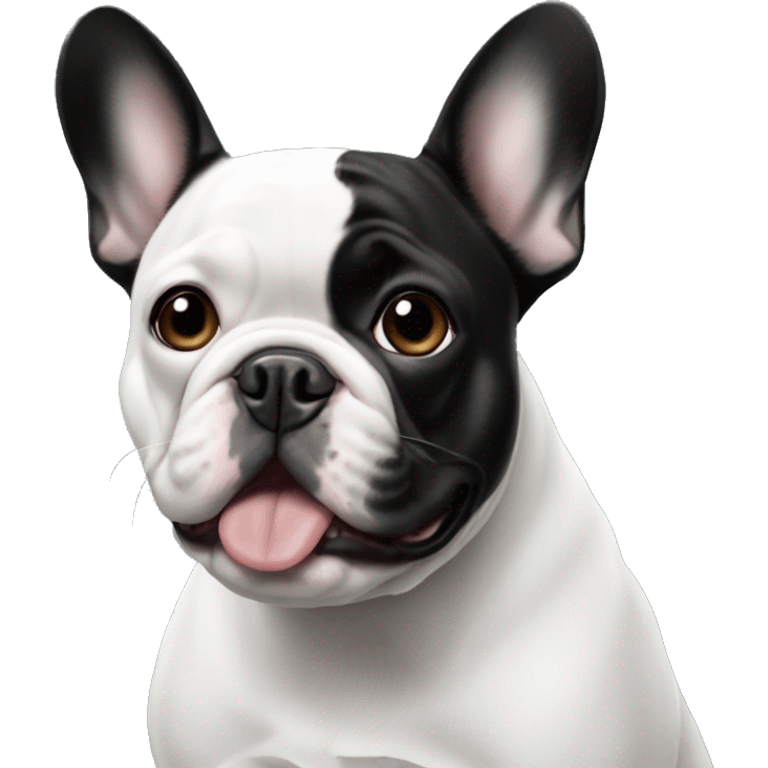 black and white french bulldog emoji