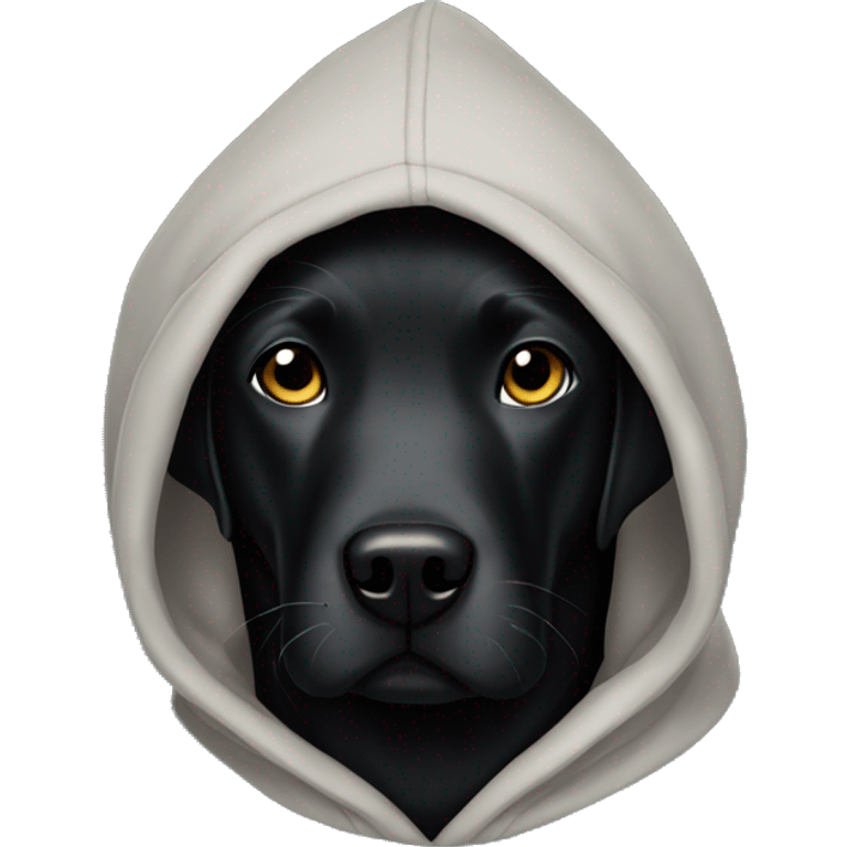 Black Labrador wearing a hoodie  emoji