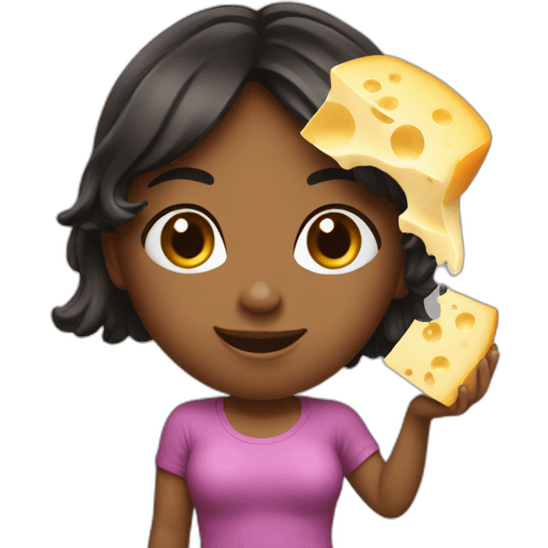 Sexy girl eating cheese emoji