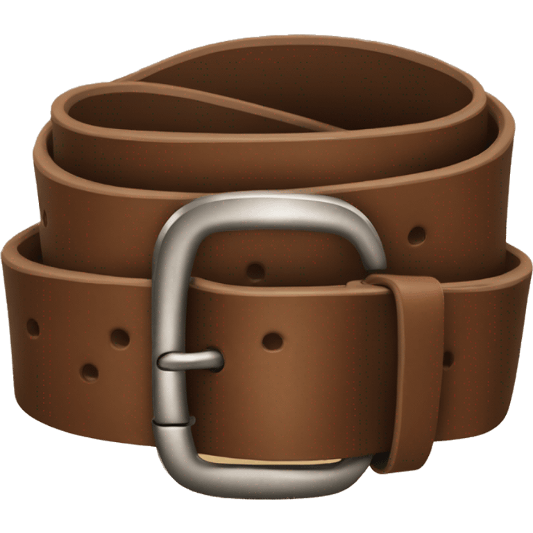 Traditional brown leather belt with buckle emoji