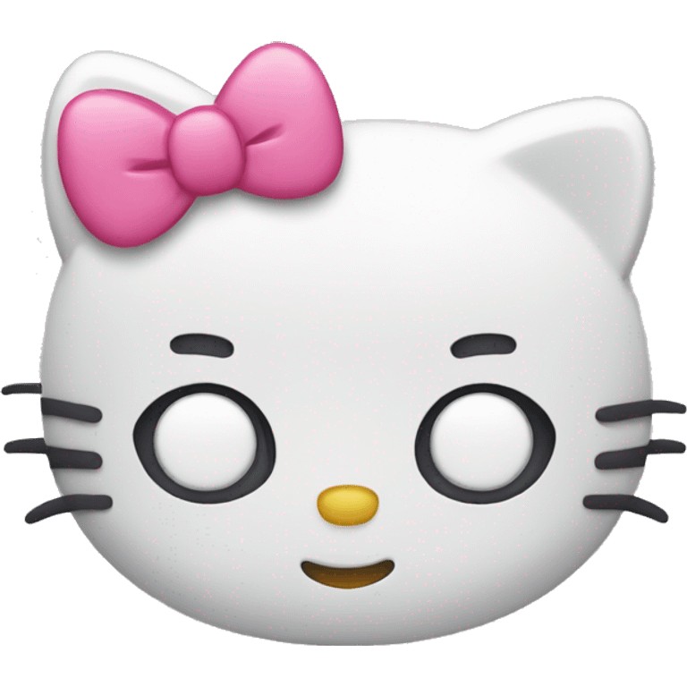 Hello kitty with a exhausted face  emoji