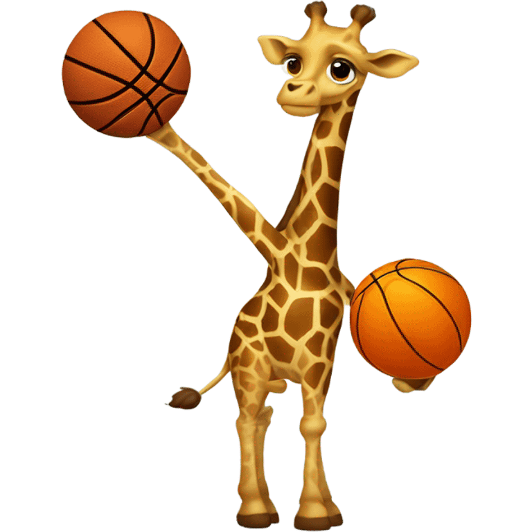 Giraffe playing basketball  emoji