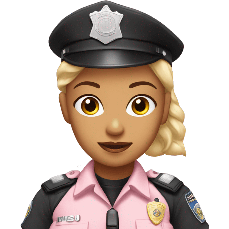 Female police officer in baby pink uniform emoji