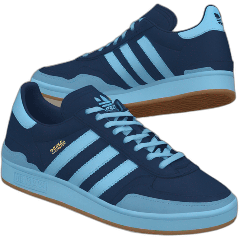 Adidas spezial navy blue and light blue on the logo  brown transparent rubber sole emoji