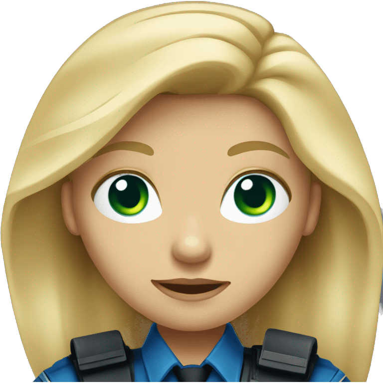 blond long haired girl with green blue eyes as a criminal police officer emoji