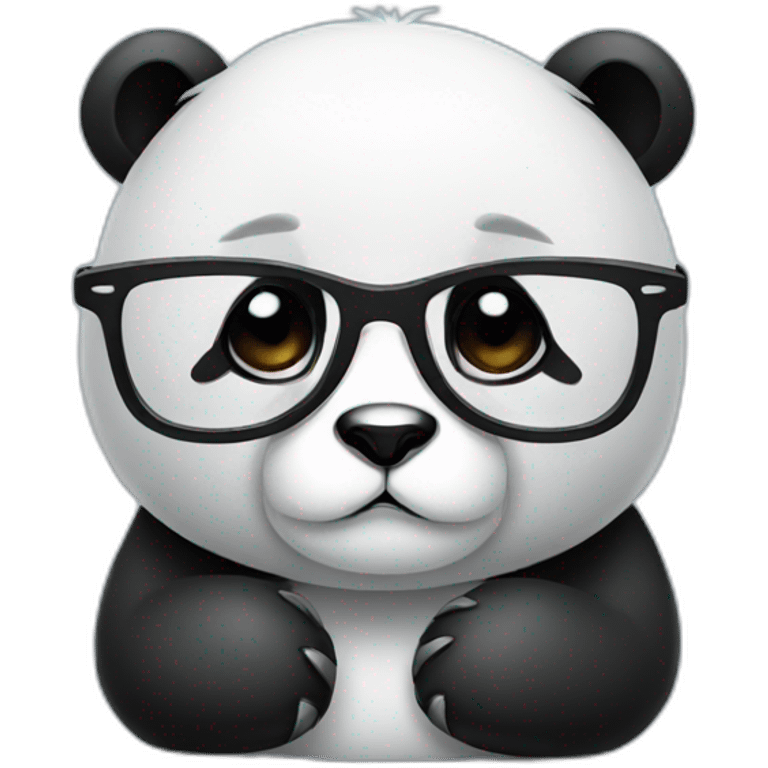 Sad Panda with glasses emoji