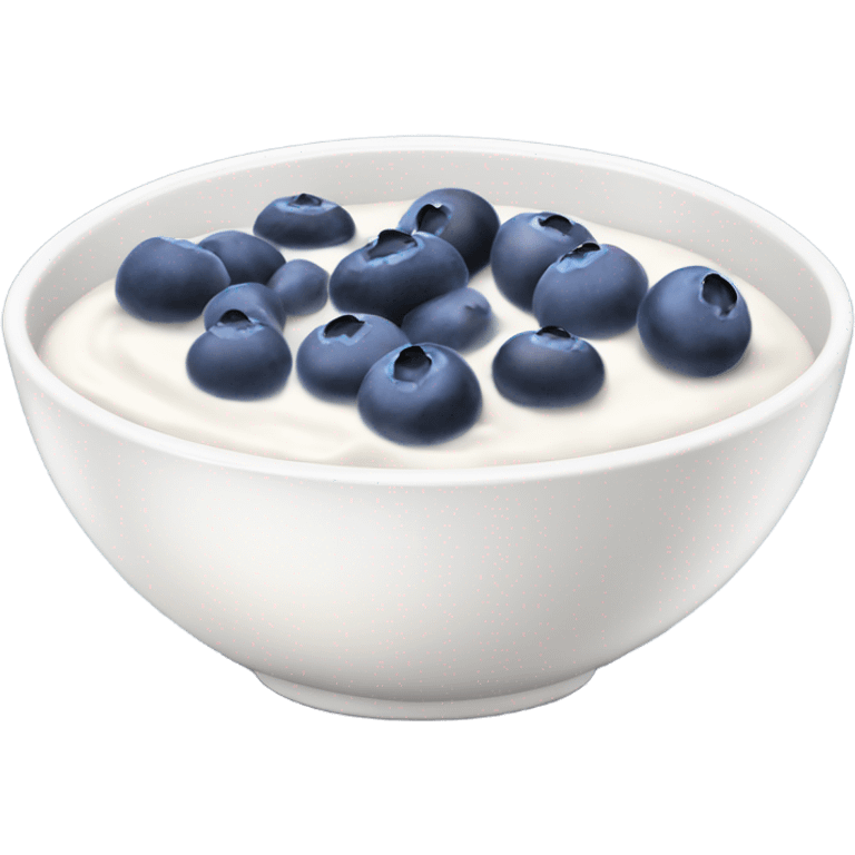 a bowl of yogurt, with chia seeds and blueberries  emoji