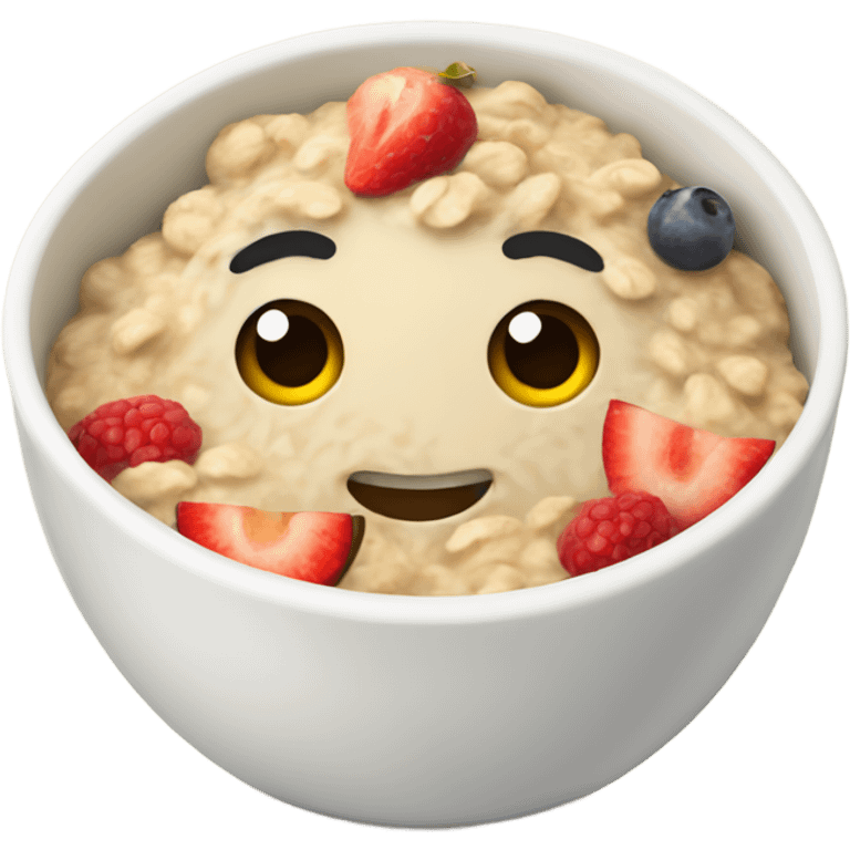 a bowl of fruit oatmeal emoji