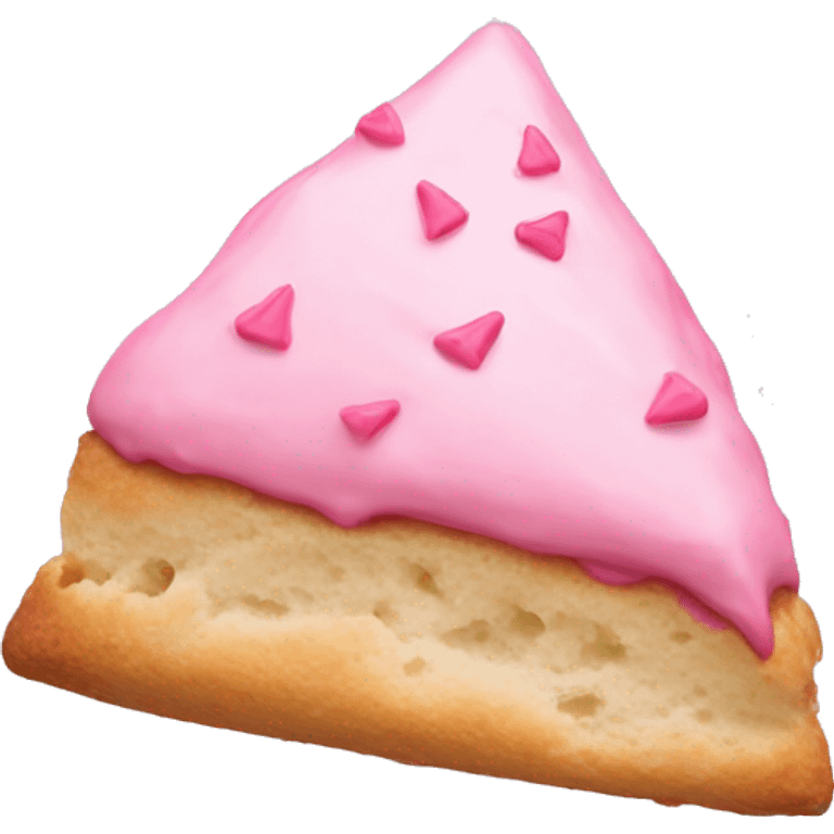  triangular scone with pink frosting no face  emoji